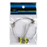 Повідець рибальський, EOS, 3 відводи 4см, жовті бусинки